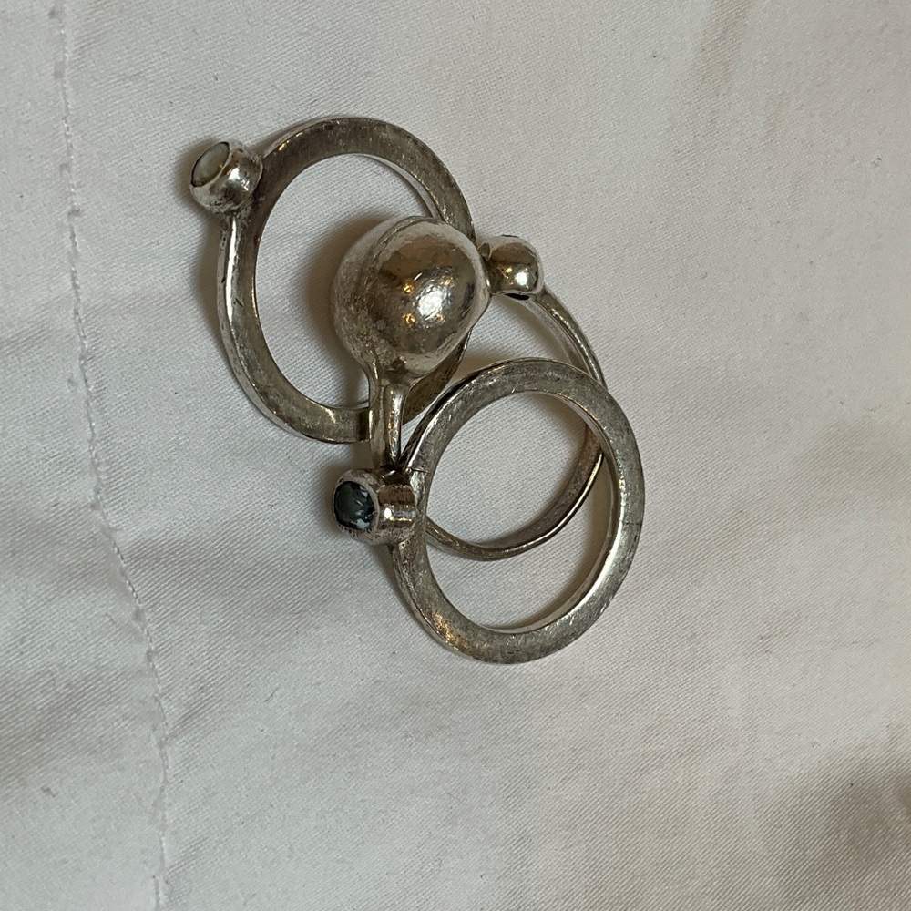 Silpada Silver Ring with Black Stone